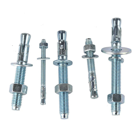 KTX-033747 Durable Carbon Steel Zinc Plated Wedge Anchor Bolt with Nut for Secure Fixing