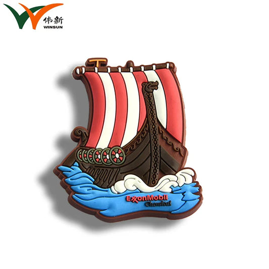 KTX-812819 Customizable Cute Cartoon Boat-Shaped PVC Silicone Fridge Magnets for Home Decor