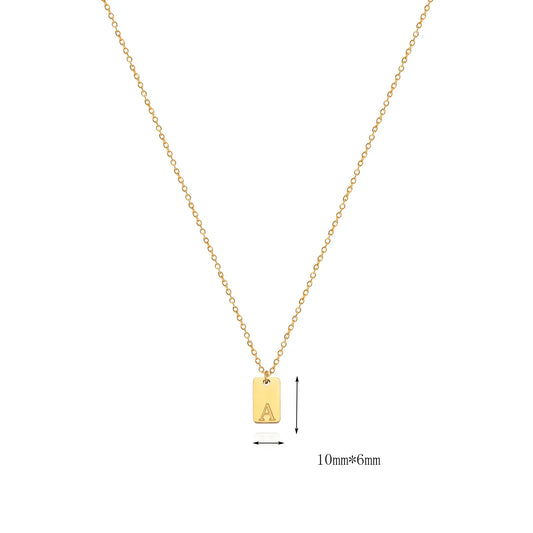 HKM-511123 Bar Necklace Blank Pendant for Engrave Custom Necklace Letters Gold Pated Letter Necklace Custom Moissanite Pendant