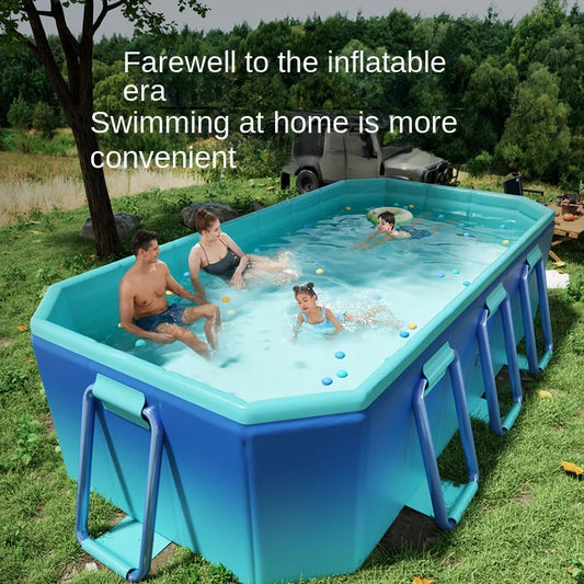 HKM-126291 Outdoor Folding Inflatable Swimming Pool for Kids and Adults - Durable PVC and PC Material