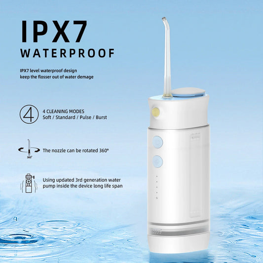 HKM-683795 Portable Mini Water Flosser for Dental Care - Efficient Household Water Jet Cleaner with Enhanced Battery Performance