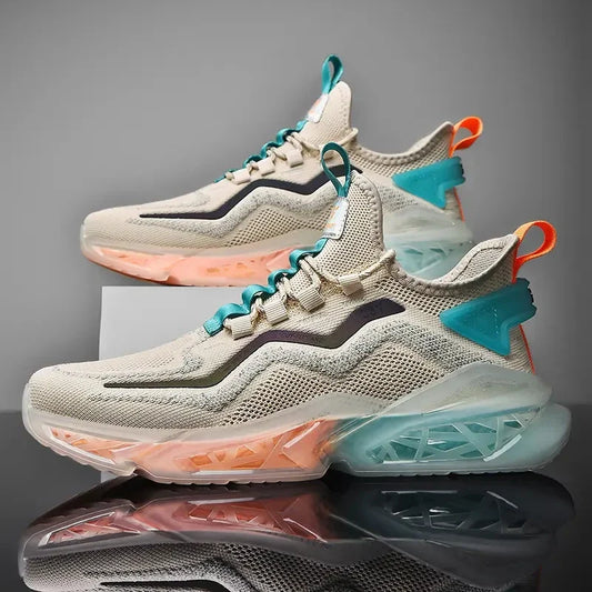 HKM-328019 JSYWD-286 Men's Casual Fashion Trend Sneakers with Crisp Breathable Mesh and Soft Soles