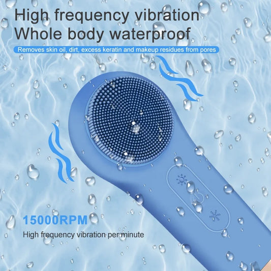 HKM-832979 Mini Electric Facial Cleansing Brush with Heat and Cooling Functions for Deep Cleaning