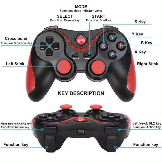 HKM-052243 X3 Wireless Gamepad with Smartphone Holder for Mobile Gaming