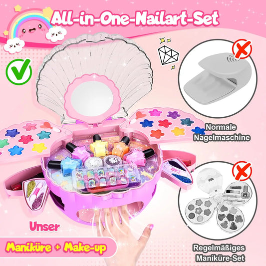 HKM-817363 Kids Nail Polish Machine Set - Creative Nail Art Salon for Girls Ages 2-14