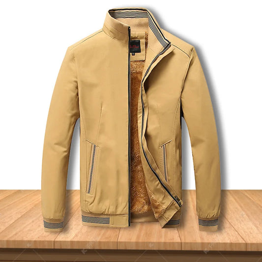 HKM-193491 Mens Winter Iacket Coat Velvet Thickened Cold Resistant Warm Windproof Waterproof Plush Standing Collar Men's Coats