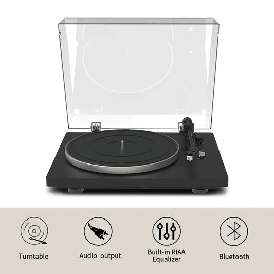 KTX-448339 Bluetooth Vinyl Record Player Turntable with HiFi Sound and Classic Gramophone Design