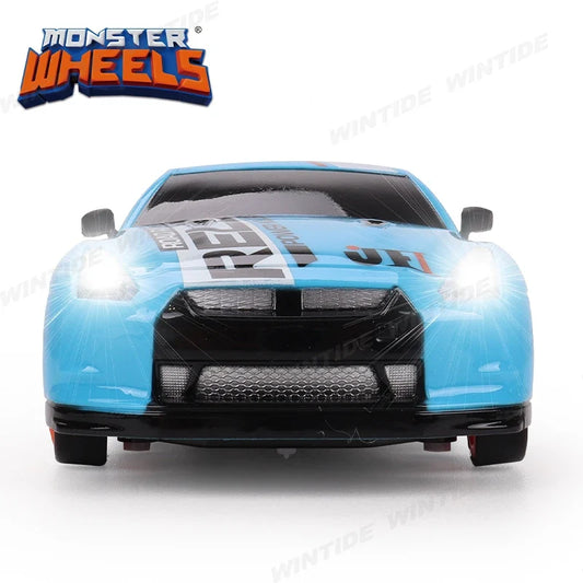 HKM-886355 1:24 Scale Remote Control Drifting Car with LED Lights - Electric 4WD Model for Kids and Beginners, Indoor-Outdoor Use
