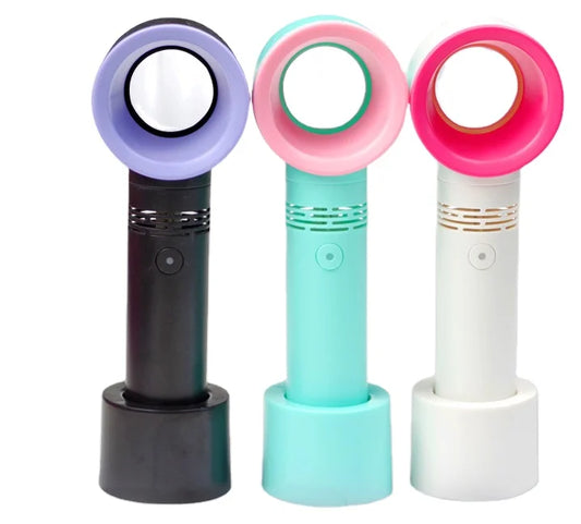 KTX-704915 Portable Rechargeable Leafless USB Bladeless Mini Handheld Fan for Cooling and Air Circulation