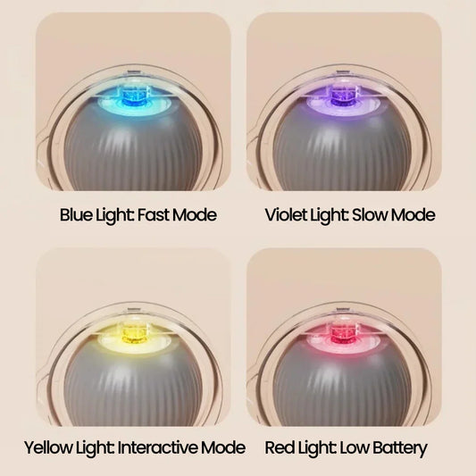 HKM-210579 Interactive Motion Activated Cat Ball Toy - USB Rechargeable Self-Rolling Toy for Cats