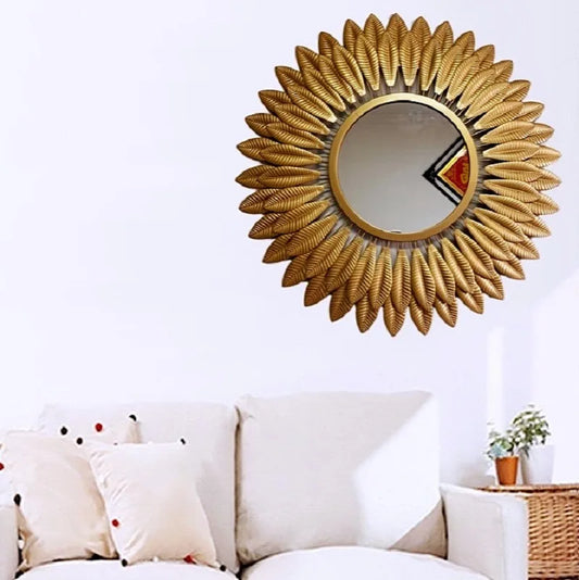 KTX-616211 Nordic Metal Hanging Mirror - 25cm Decorative PVC Wall Art for Home Decor