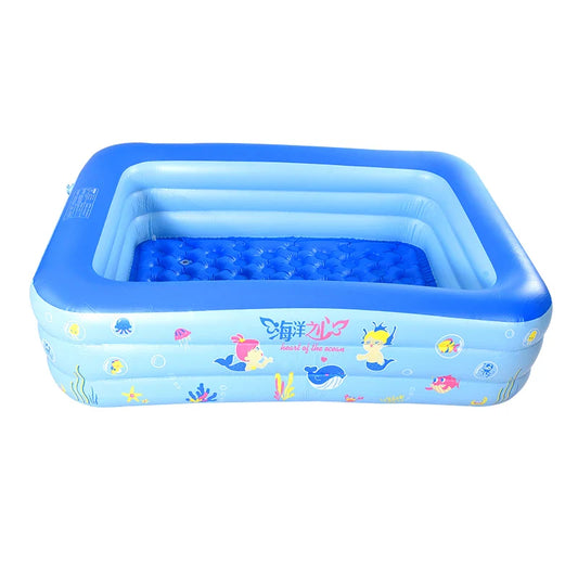 HKM-881107 Inflatable Rectangular Swimming Pool for Children - Outdoor Backyard Garden PVC Pool