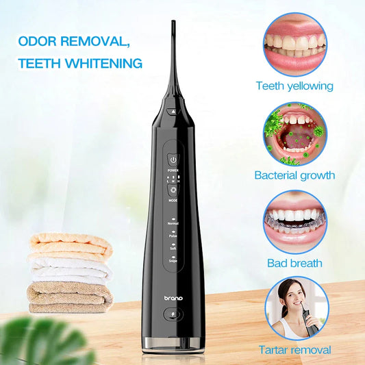 HKM-225043 Rechargeable Portable Water Flosser with 3 Cleaning Modes for Travel and Oral Care