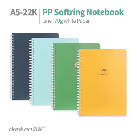 KTX-390995 Cute Animal Pattern A5 Soft Ring Spiral Bound Notebook with PP Cover