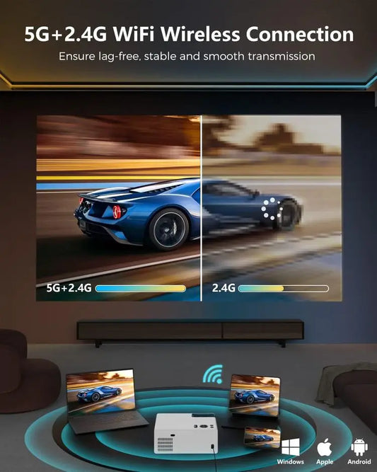 KTX-566419 Portable Full HD LED Projector Ideal for Home Theatre and Outdoor Use with Large Display and Clear Image Quality