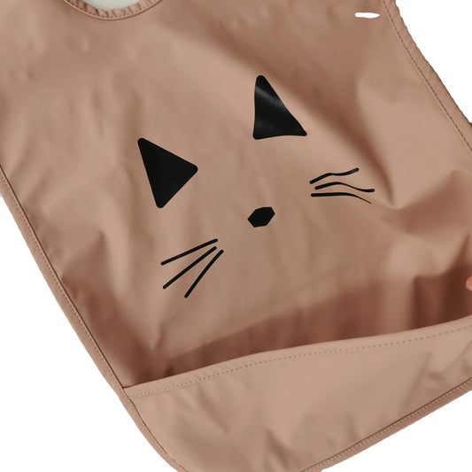 HKM-916691 2022 Hot Sell Customized Washable Waterproof Baby Bib for Feeding PU Big Pocket Polyester