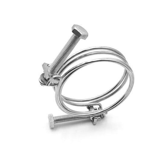 KTX-459731 Heavy Duty Double Wire Hose Clamp - Stainless Steel 304/316 Hexagon Bolt
