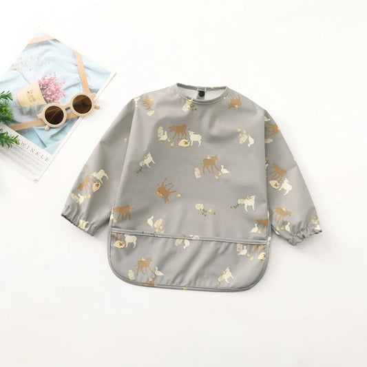 HKM-261331 Long Sleeve Waterproof Baby Eating Bib OEKO Tex 100 Standard