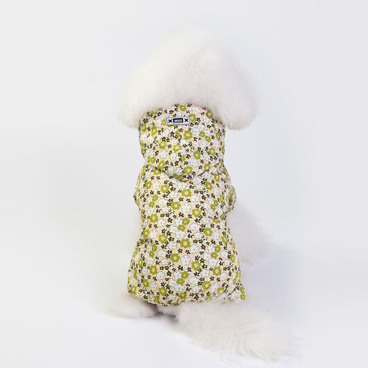 HKM-002771 Waterproof Dog Raincoat for Small Breeds - Casual Four-Legged Jacket in Pink, Yellow, and Blue