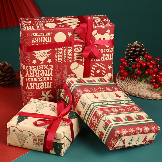 HKM-005011 Kraft Paper Gift Wrapping Sheets for Christmas - 50x70cm, 1 Pack