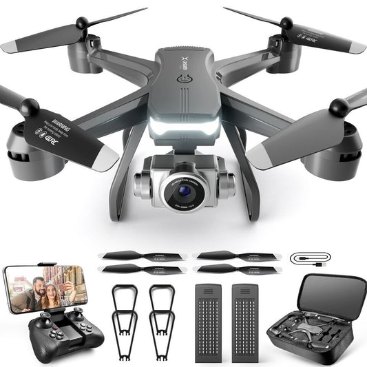 HKM-005907 Foldable Drone with 6K HD Dual Camera, 30 Min Flight Time, Voice and Gesture Control, Easy to Use for Beginners and Adults