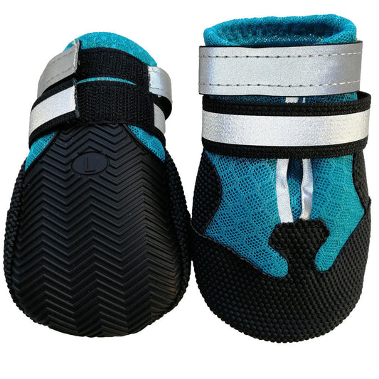 HKM-0067389 Breathable and Stylish Dog Shoe Covers - Anti-Slip Leather with Rubber Sole