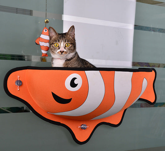 HKM-0082109 Window Suction Cat Hammock Bed for Comfortable Sleeping and Playtime