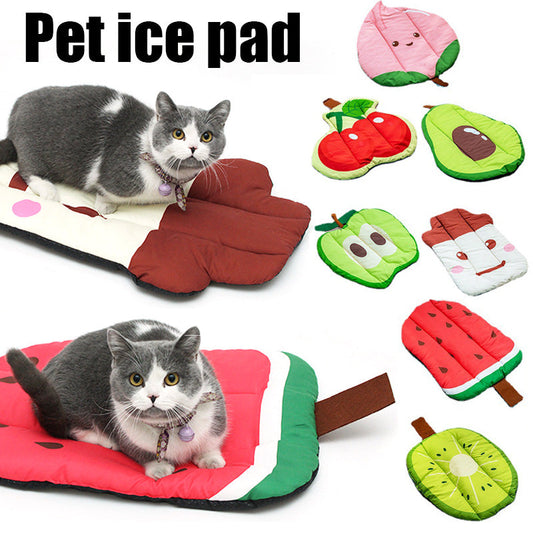 HKM-0083901 Pet Self Cooling Mat - Washable Ice Silk Cushion for Dogs and Cats in Various Fruit Designs