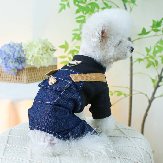 HKM-0086589 Punk Style Suspender Pants for Small and Medium Dogs with Traction Rope Buckle