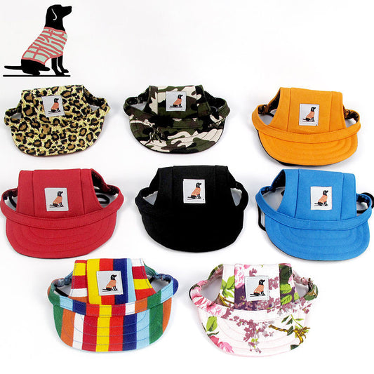 HKM-0101693 Spring and Summer Pet Sun Hat for Dogs and Cats - Adjustable Baseball Cap in Various Colors and Sizes