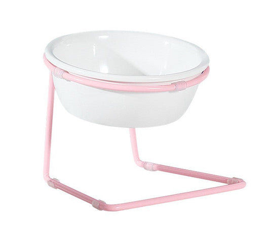 HKM-011667 Pet Dining Table with A5 Melamine Bowl and Iron Bracket - 345ml Capacity