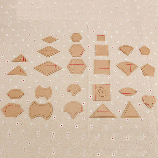 HKM-011987 DIY Patchwork Template - 27 Sets of 54 Designs, White Thick Acrylic, 2mm Thick