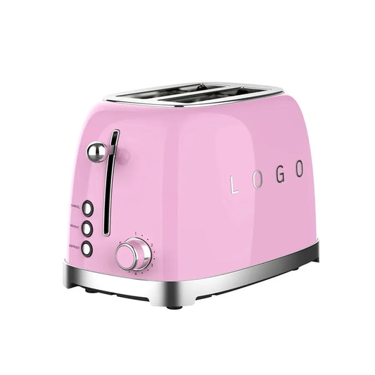 HKM-013203 Retro Wide Slot 2-Slice Stainless Steel Sandwich Toaster