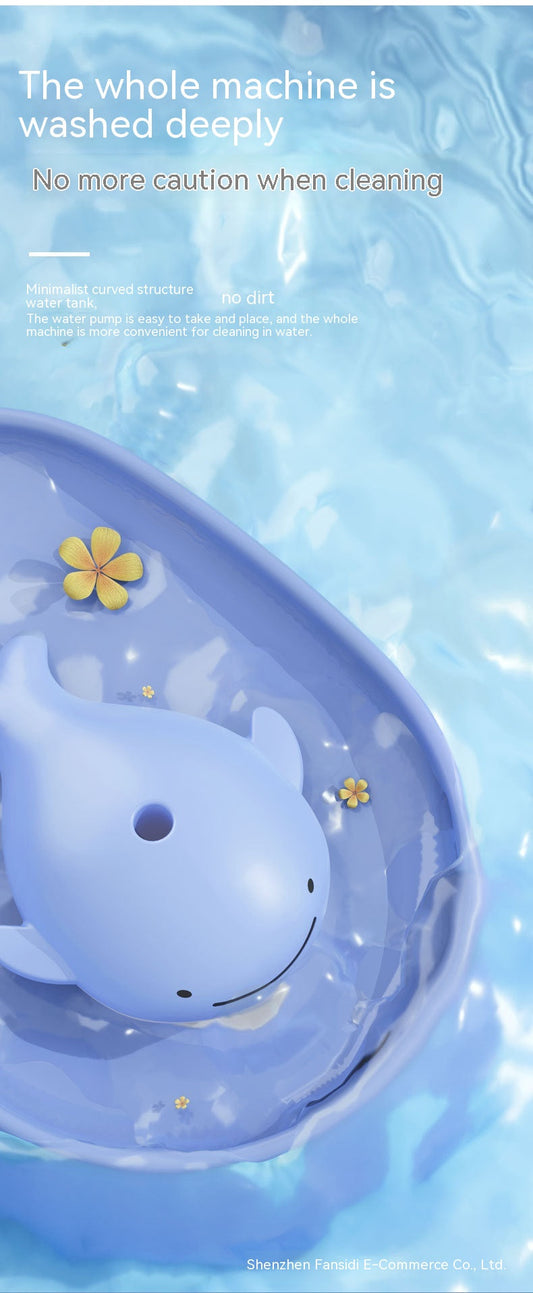 HKM-0132157 Dancing Whale Automatic Pet Water Dispenser for Dogs and Cats, 2000ML Capacity, Sky Blue