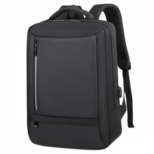HKM-013523 Waterproof Unisex Outdoor Nylon-Lined Laptop Backpack with USB Charging Port and Soft Close Closure