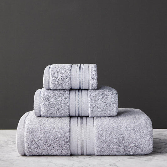 HKM-014035 Cotton Bath Towel Set - 3-Piece Collection with Beach Towel and Square Scarf in Multiple Colors