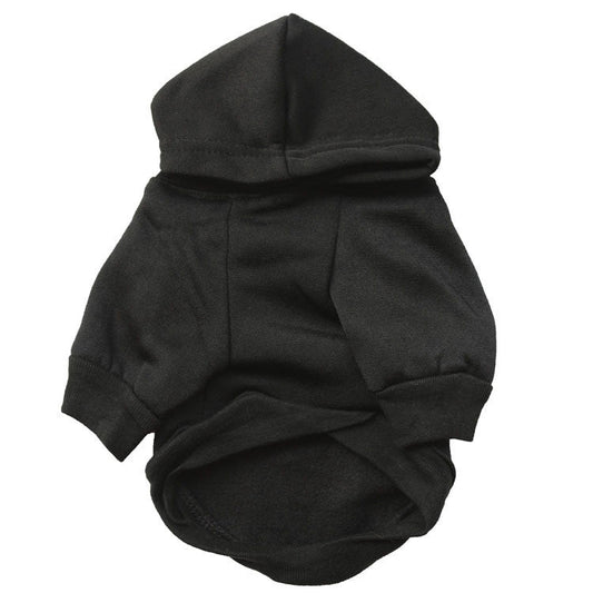 HKM-0172989 Hooded Pet T-Shirt Costume for Dogs with Black Skull Design, Fleece Material, Sizes XS to XXL