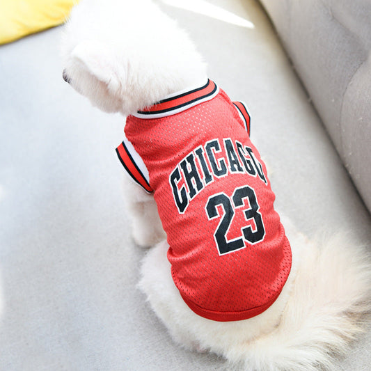 HKM-019795 Large Mesh Basketball Vest for Dogs - Summer Sports Apparel in Multiple Colors
