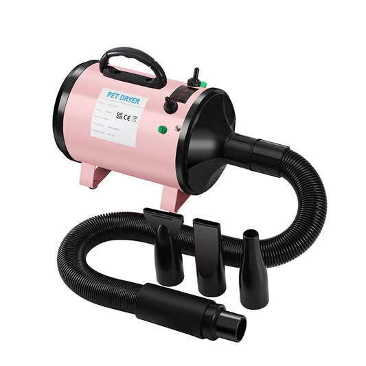 HKM-021459 High Velocity Low Noise Pet Dryer for Cats and Dogs - 3200W Metal Surface Blower