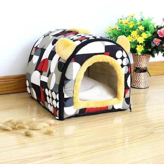 HKM-0245949 Comfortable Pet Kennel Cat Litter Box - Soft Suede, Multiple Colors, Three Sizes Available