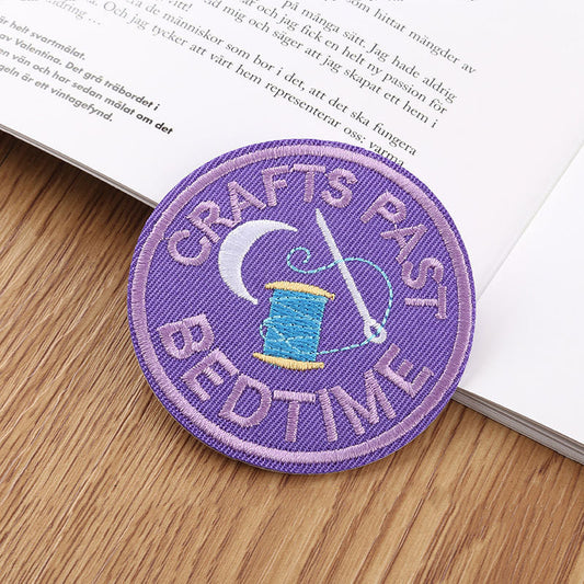 HKM-024659 Round Embroidery Patch Badge for Clothing, Shoes, Hats, and Accessories - 6.5cm Polyester Stickers