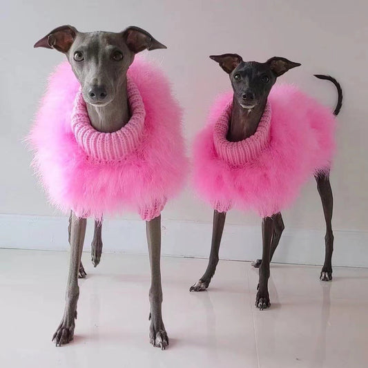 HKM-025235 Cozy Wool Blend Sweater for Dogs and Cats in Pink and Blue, Available in Sizes S to XL
