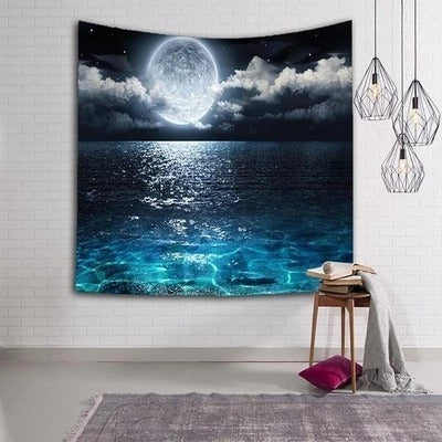 HKM-025363 Reflection Wall Tapestry - 100% Polyester, Machine Washable, Stylish Decor