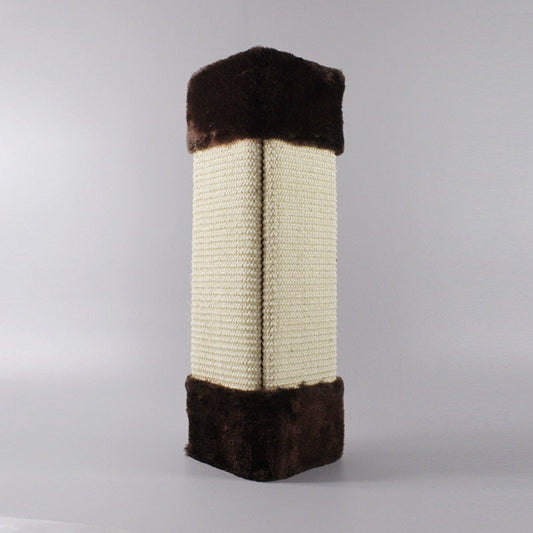 HKM-0284605 Corner Cat Scratch Board - Wall-Mounted Fluff & Sisal Toy, 48cm x 25cm, Beige, Gray, Brown & More