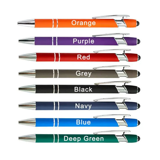 HKM-029395 Custom Multi-Coloured Metal Ballpoint Pen with Stylus for Office and School Use