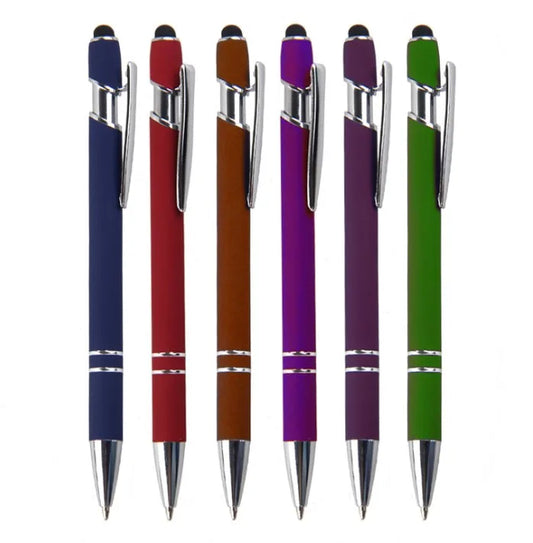 HKM-029395 Custom Multi-Coloured Metal Ballpoint Pen with Stylus for Office and School Use