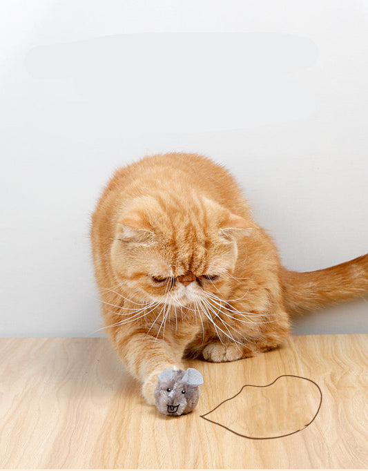 HKM-0294973 Interactive Sounding Mouse Toy with Imitated Rabbit Fur Material and Self-Sounding Feature