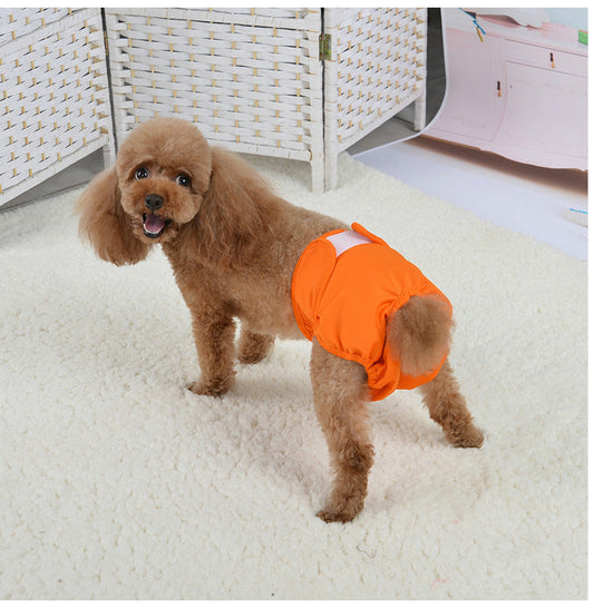 HKM-0296509 Anti-harassment Cotton Menstrual Pants with Velcro Closure - Available in Blue, Orange, Green, Rose Red, Sizes S, M, L