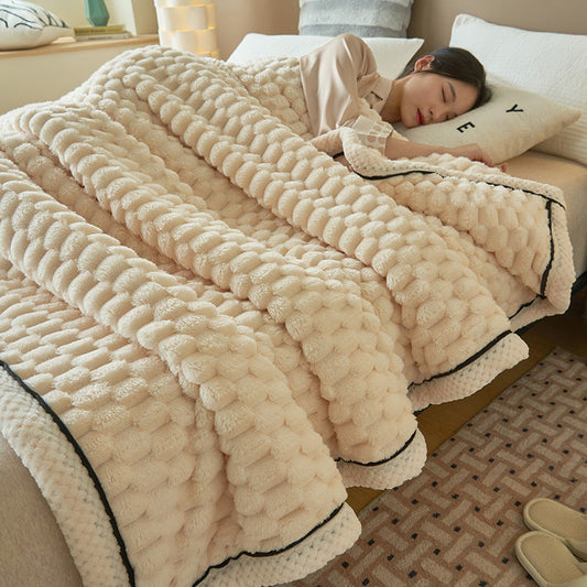 HKM-031571 Cozy Solid Color Velvet Flannel Blanket for Autumn and Winter in Various Sizes and Colors