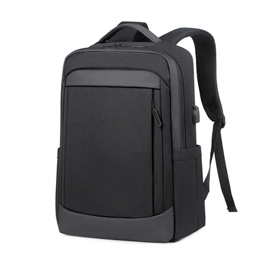 HKM-036243 High Capacity USB Charging Backpack for Travel - Black Design Suitable for Men